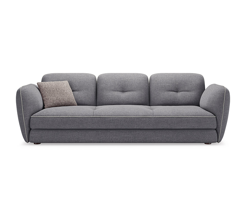 MICHAEL Canapé modulable semi-circulaire avec poufs et dossiers incurvés, alliant confort et design élégant. Disponible chez D-Style Interior.