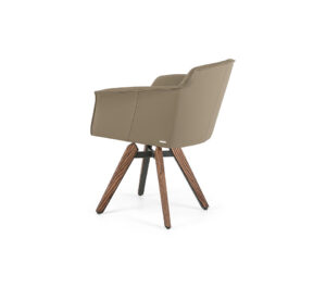 Tyler Chaise pivotante de Cattelan Italia : base en bois massif, assise pivotante à retour automatique et design italien raffiné. Disponible chez D-Style Interior.