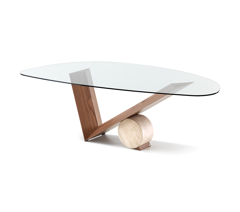 Valentino table de Cattelan Italia, une pièce iconique alliant marbre, bois et verre. Design sculptural et finitions d’exception. Disponible chez D-Style Interior.
