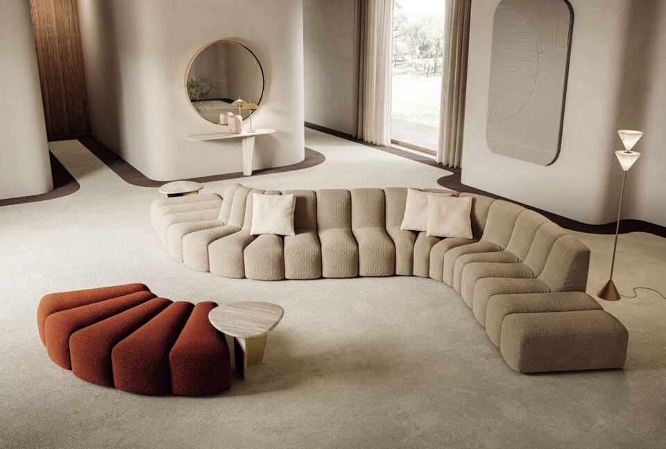 Canapé design haut de gamme Noah de Vittoria Frigerio – un équilibre parfait entre géométrie raffinée et confort absolu, symbole d’un luxe contemporain. Disponible chez D-Style Interior.