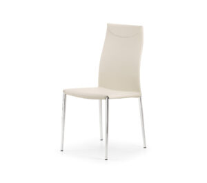 MAYA FLEX ML Chaise design avec dossier flexible et structure en acier personnalisable, revêtement en tissu ou cuir. Disponible chez D-Style Interior.