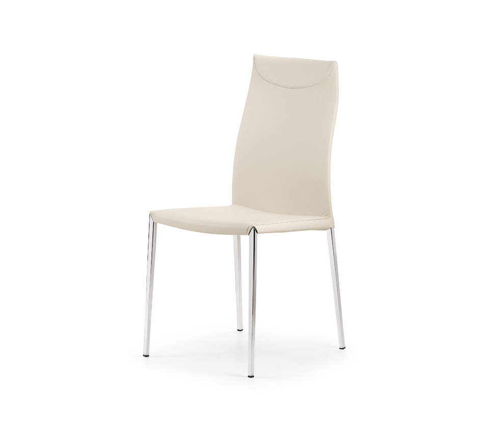 MAYA FLEX ML Chaise design avec dossier flexible et structure en acier personnalisable, revêtement en tissu ou cuir. Disponible chez D-Style Interior.