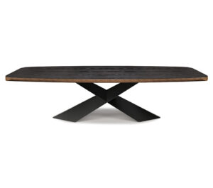 Tyron Wood table design haut de gamme avec base en acier laqué embossé par Cattelan Italia. Disponible chez D-Style Interior.