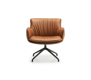 Rhonda Lounge Fauteuil pivotant de Cattelan Italia, base en aluminium laqué, assise rembourrée et design raffiné pour un confort supérieur. Disponible chez D-Style Interior.