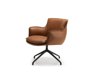 Rhonda Lounge Fauteuil pivotant de Cattelan Italia, base en aluminium laqué, assise rembourrée et design raffiné pour un confort supérieur. Disponible chez D-Style Interior.