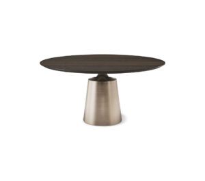 Yoda Wood table design haut de gamme en bois naturel par Cattelan Italia, avec base conique en acier et finitions élégantes. Disponible chez D-Style Interior.