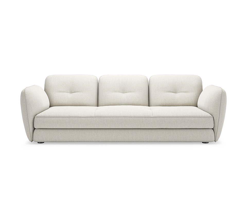 MICHAEL Canapé modulable semi-circulaire avec poufs et dossiers incurvés, alliant confort et design élégant. Disponible chez D-Style Interior.