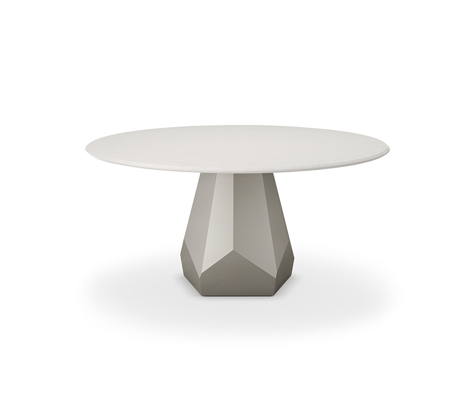 Zermatt Argile table design haut de gamme par Cattelan Italia, avec base en acier et plateau en argile spatulée aux teintes naturelles. Disponible chez D-Style Interior.