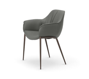  Scarlett ML Chaise avec accoudoirs de Cattelan Italia : lignes arrondies, base en acier laqué et assise ergonomique pour un confort d’exception. Disponible chez D-Style Interior.