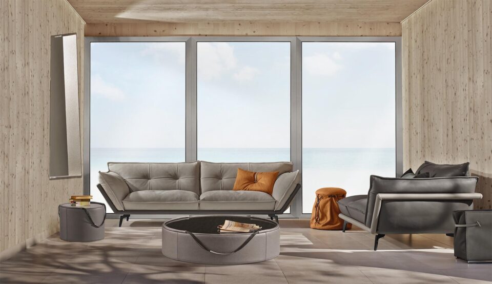 Hollywood canapé design haut de gamme en cuir par Gamma Arredamenti. Design audacieux, finitions artisanales et confort absolu. Disponible chez D-Style Interior.