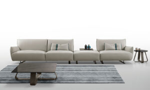 Cocoon canapé de Gamma Arredamenti, un canapé haut de gamme en cuir modulable et raffiné issu de la collection Dandy Home. Disponible chez D-Style Interior.