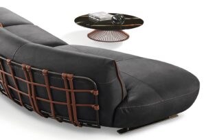 Cocoon canapé de Gamma Arredamenti, un canapé haut de gamme en cuir modulable et raffiné issu de la collection Dandy Home. Disponible chez D-Style Interior.