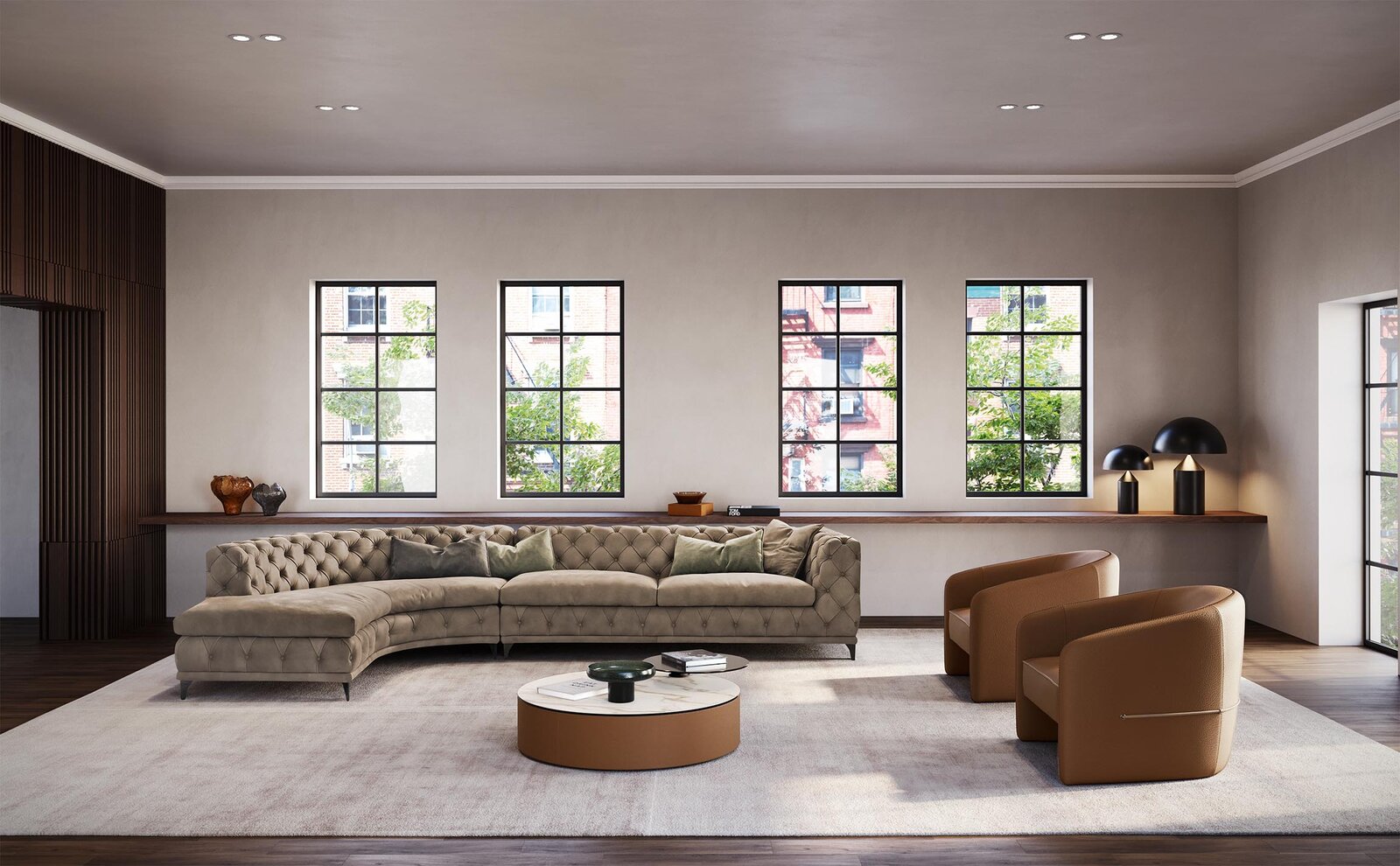 Aston canapé haut de gamme capitonné par Gamma Arredamenti, combinant style Chesterfield classique et confort contemporain. Disponible chez D-Style Interior.