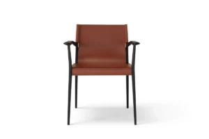 Tessa Chaise design haut de gamme Tessa d’Amura Lab en bois massif et cuir cousu main, disponible chez D-Style Interior.