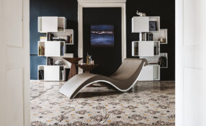 Sylvester Chaise longue de Cattelan Italia : design fluide, structure en acier et bois, confort absolu et finitions luxueuses. Disponible chez D-Style Interior.
