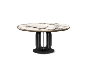 SOHO Keramik Premium Round table design haut de gamme par Cattelan Italia, avec plateau en céramique et bord brossé artisanal. Disponible chez D-Style Interior.