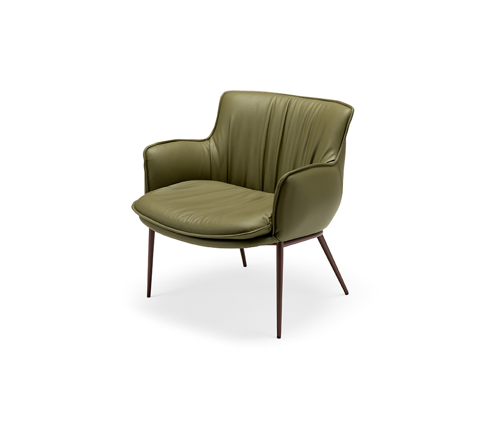 Rhonda Lounge Fauteuil pivotant de Cattelan Italia, base en aluminium laqué, assise rembourrée et design raffiné pour un confort supérieur. Disponible chez D-Style Interior.