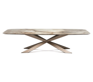 Spyder Keramik table design haut de gamme en acier en X signée Cattelan Italia, alliance parfaite entre élégance et robustesse. Disponible chez D-Style Interior.