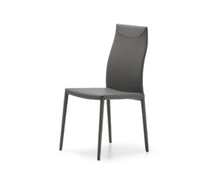 MAYA FLEX Chaise design haut de gamme avec dossier flexible et structure en acier, revêtement en tissu ou cuir. Disponible chez D-Style Interior.