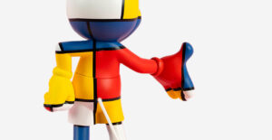 Mickey Welcome Art Collection Medium, sculpture design haut de gamme Leblon Delienne, création contemporaine inspirée de Piet Mondrian. Disponible chez D-Style Interior.