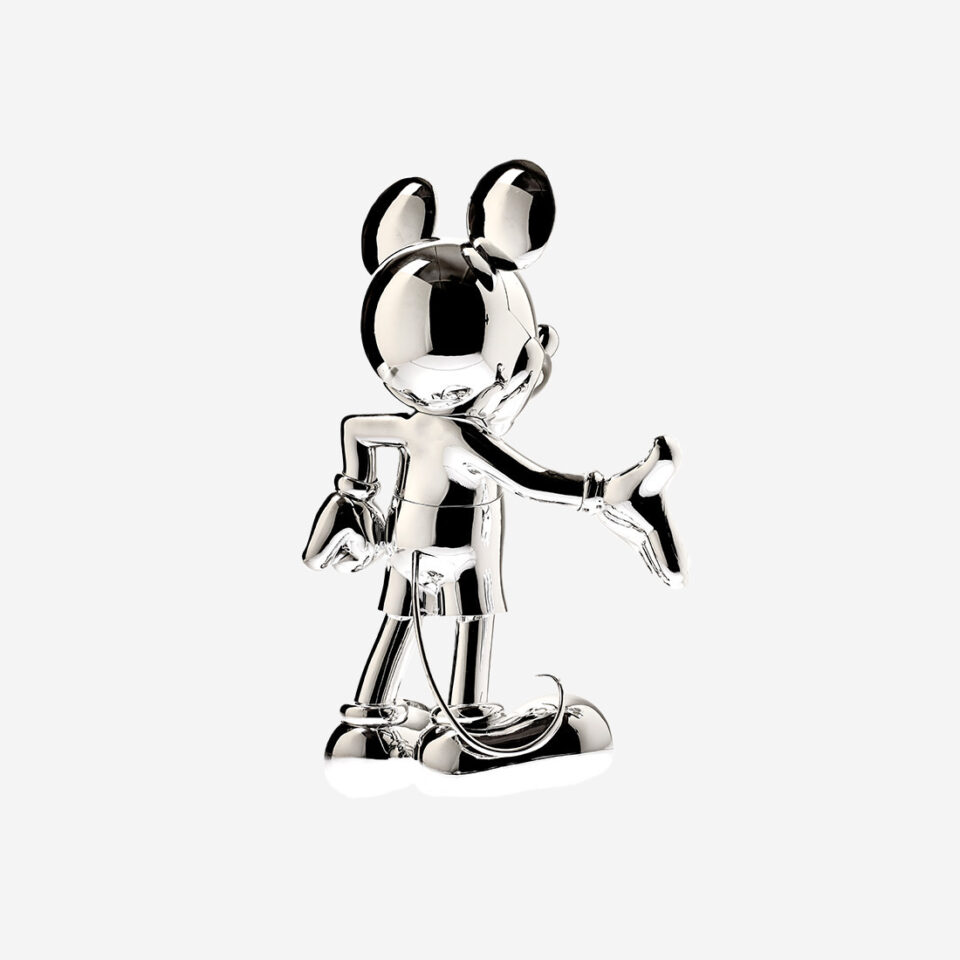 Mickey Welcome Chromé Medium – Sculpture design haut de gamme Leblon Delienne en finition chromée, disponible chez D-Style Interior
