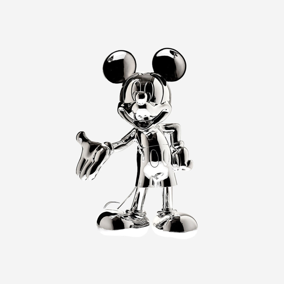 Mickey Welcome Chromé Medium – Sculpture design haut de gamme Leblon Delienne en finition chromée, disponible chez D-Style Interior