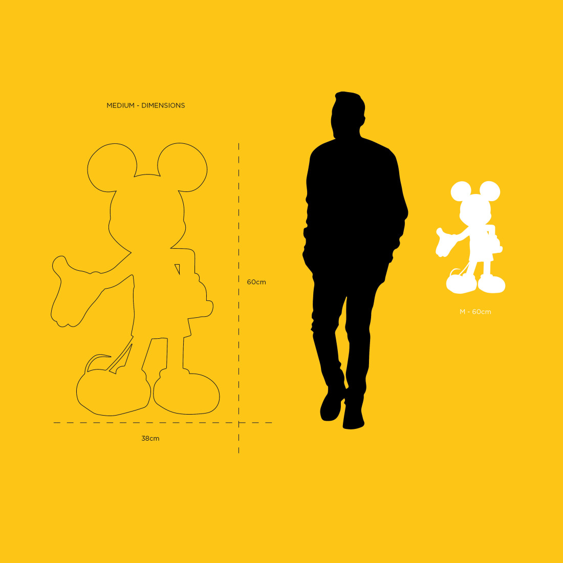 Mickey Welcome Wood Medium, Sculpture design haut de gamme Leblon Delienne, alliance du bois et du design contemporain, disponible chez D-Style Interior