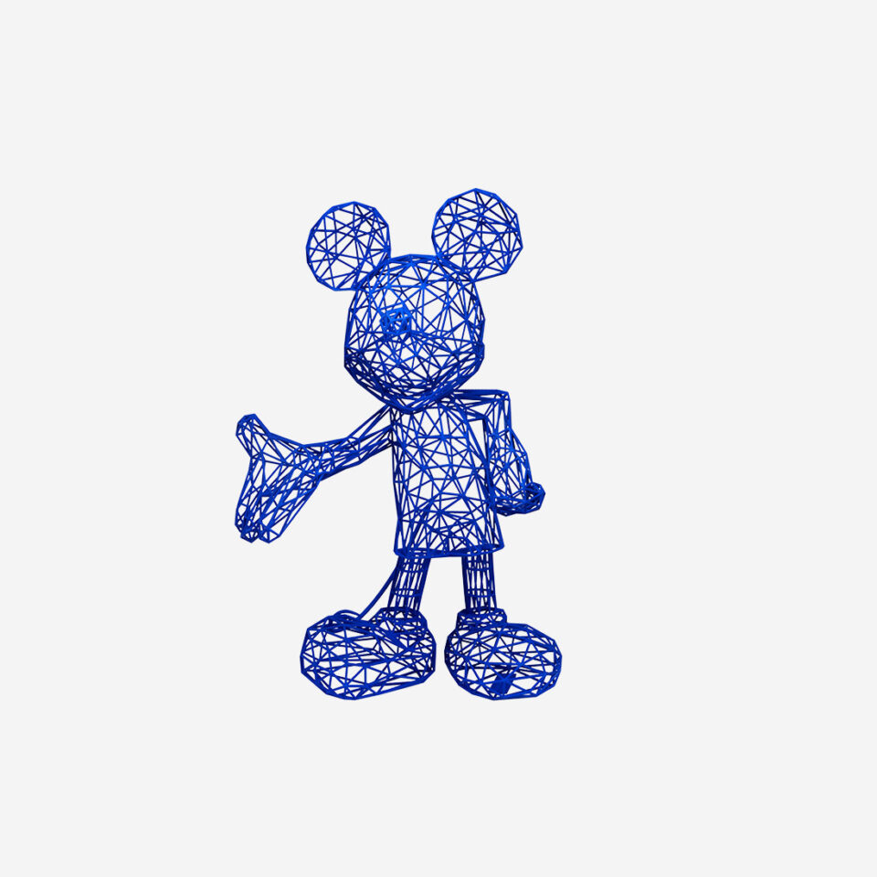 Mickey Wire Medium, sculpture design haut de gamme Leblon Delienne x Miguel Chevalier, œuvre contemporaine inspirée de l’art numérique. Disponible chez D-Style Interior.