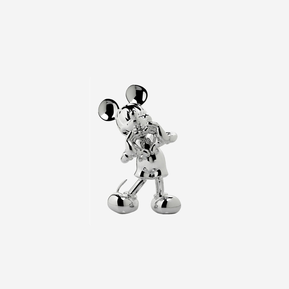 Mickey with Love Chromé Extra Small, sculpture design haut de gamme par Leblon Delienne, version chromée argent ultra contemporaine. Disponible chez D-Style Interior