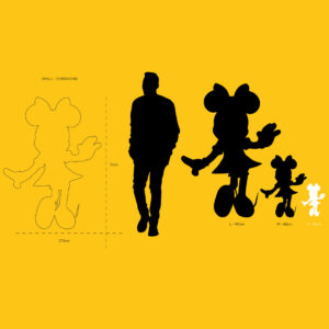 Minnie Welcome Bicolore Small, Sculpture design haut de gamme Leblon Delienne, chromée et colorée, élégante et espiègle, disponible chez D-Style Interior