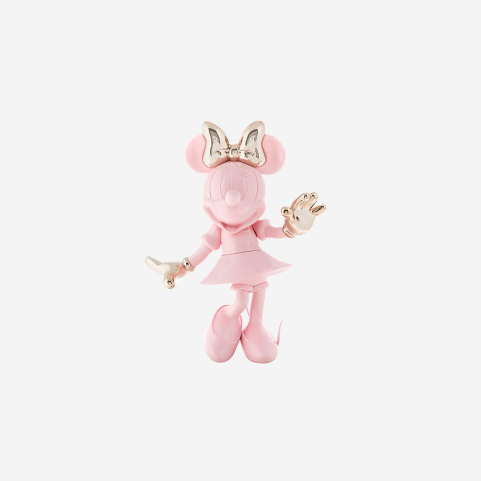 Minnie Welcome Bicolore Small, Sculpture design haut de gamme Leblon Delienne, chromée et colorée, élégante et espiègle, disponible chez D-Style Interior