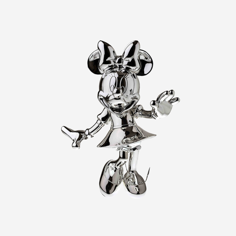 Minnie Welcome Chromé Medium, Sculpture design haut de gamme Leblon Delienne, résine peinte à la main, élégante et féminine, disponible chez D-Style Interior