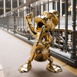 Picsou Chromé Medium, Sculpture design haut de gamme Leblon Delienne, résine peinte à la main, audacieux et attachant, disponible chez D-Style Interior