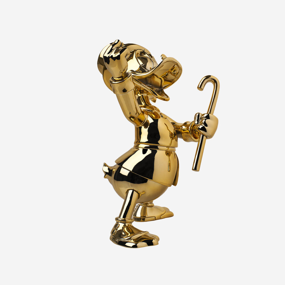 Picsou Chromé Medium, Sculpture design haut de gamme Leblon Delienne, résine peinte à la main, audacieux et attachant, disponible chez D-Style Interior