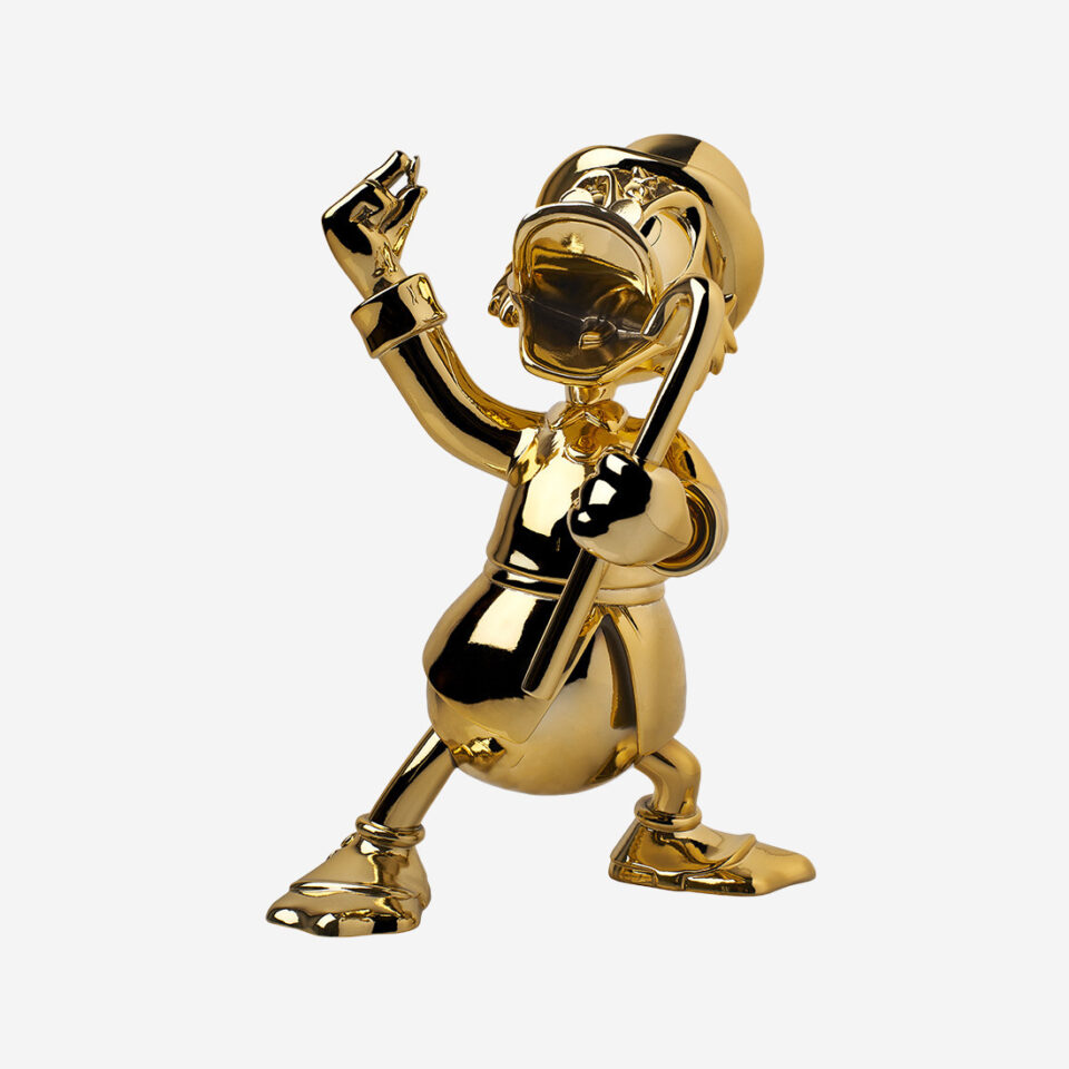 Picsou Chromé Medium, Sculpture design haut de gamme Leblon Delienne, résine peinte à la main, audacieux et attachant, disponible chez D-Style Interior