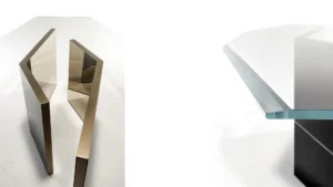 Cubitum 72 table à manger design haut de gamme par Reflex Angelo, au style contemporain et finitions bronze raffinées. Disponible chez D-Style Interior.