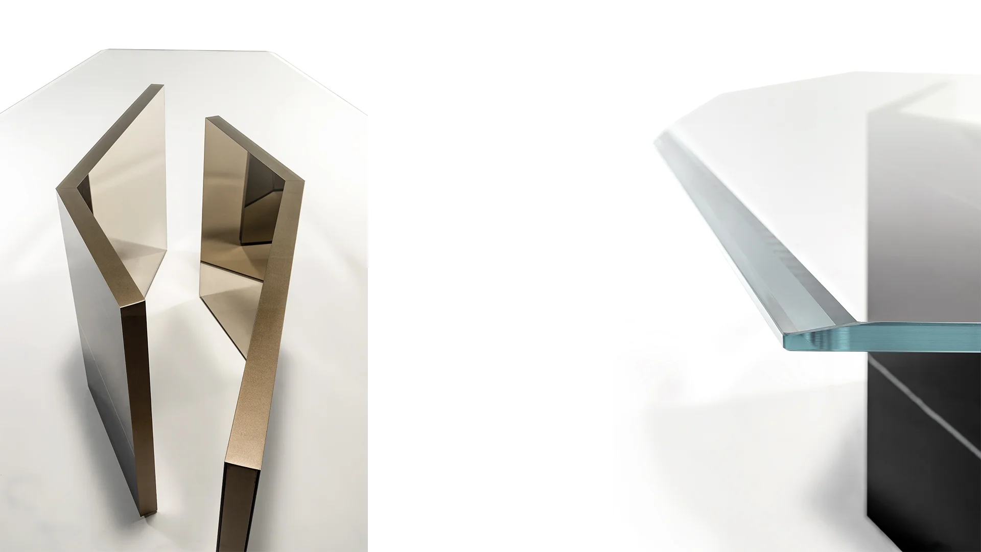 Cubitum 72 table à manger design haut de gamme par Reflex Angelo, au style contemporain et finitions bronze raffinées. Disponible chez D-Style Interior.