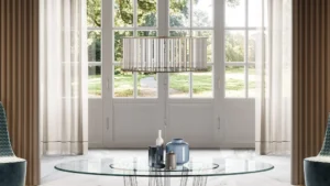 Comete Suspension design haut de gamme par Reflex Angelo avec structure en métal et verre transparent. Disponible chez D-Style Interior.