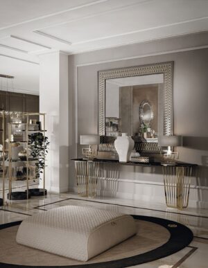 Cini pouf design haut de gamme par Vittoria Frigerio, avec matelassage raffiné et zip doré. Disponible chez D-Style Interior.