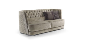 Gori Canapé-lit Capitonné design haut de gamme avec finition capitonnée artisanale et matelas intégré. Disponible chez D-Style Interior.