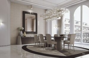 Ambra chaise design haut de gamme par Vittoria Frigerio avec matelassage tressé et pieds en hêtre massif. Disponible chez D-Style Interior.