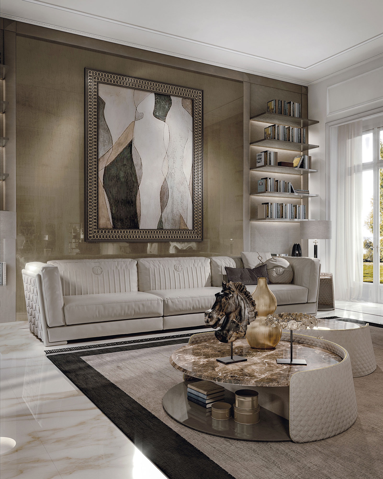 Durini Lux canapé design haut de gamme par Vittoria Frigerio, un canapé modulable aux lignes géométriques et tressage artisanal unique. Disponible chez D-Style Interior.