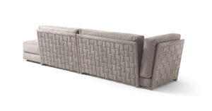 Durini Lux canapé design haut de gamme par Vittoria Frigerio, un canapé modulable aux lignes géométriques et tressage artisanal unique. Disponible chez D-Style Interior.