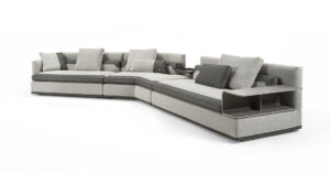 Spinola canapé design haut de gamme par Vittoria Frigerio, lignes géométriques élégantes et finitions cuir raffinées. Disponible chez D-Style Interior.