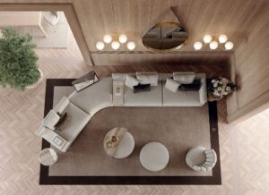 Brandolini canapé design haut de gamme par Vittoria Frigerio, avec surpiqûres verticales raffinées et finitions luxueuses. Disponible chez D-Style Interior.