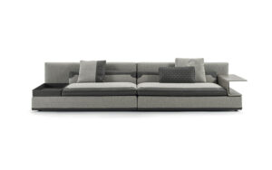 Spinola canapé design haut de gamme par Vittoria Frigerio, lignes géométriques élégantes et finitions cuir raffinées. Disponible chez D-Style Interior.