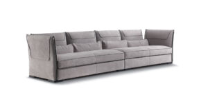 Clivio canapé design haut de gamme par Vittoria Frigerio au style contemporain et raffiné, avec détails dorés et finitions artisanales d’exception. Disponible chez D-Style Interior.