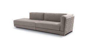 Durini Lux canapé design haut de gamme par Vittoria Frigerio, un canapé modulable aux lignes géométriques et tressage artisanal unique. Disponible chez D-Style Interior.