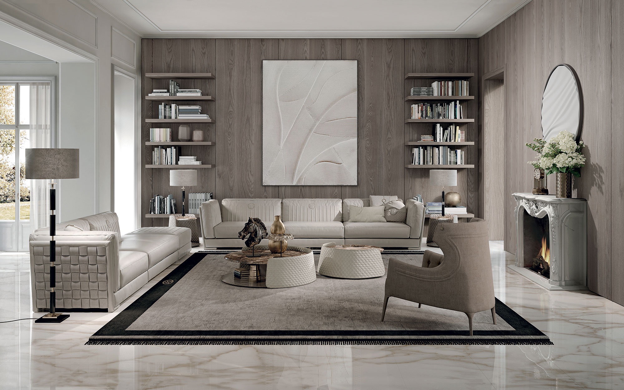 Durini Lux canapé design haut de gamme par Vittoria Frigerio, un canapé modulable aux lignes géométriques et tressage artisanal unique. Disponible chez D-Style Interior.