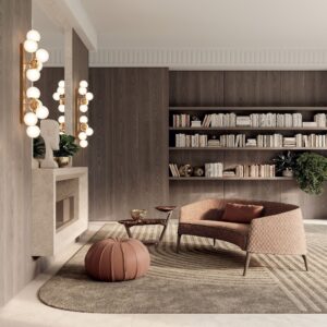 Poggi canapé de Vittoria Frigerio, un modèle compact au style raffiné, avec dossier matelassé et pieds en bois massif. Disponible chez D-Style Interior.